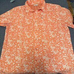 MENS COLUMBIA PPG SHIRT SIZE XL ORANGE/WHITE